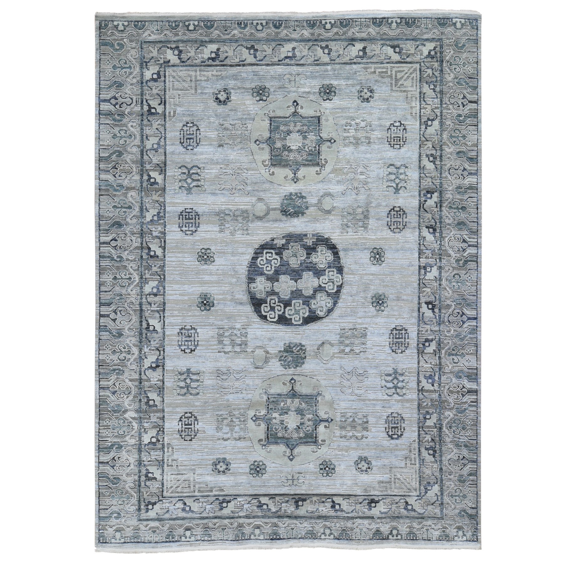 Transitional Silk Hand-Knotted Area Rug 8'10